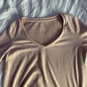 american eagle light pink soft long sleeve tee